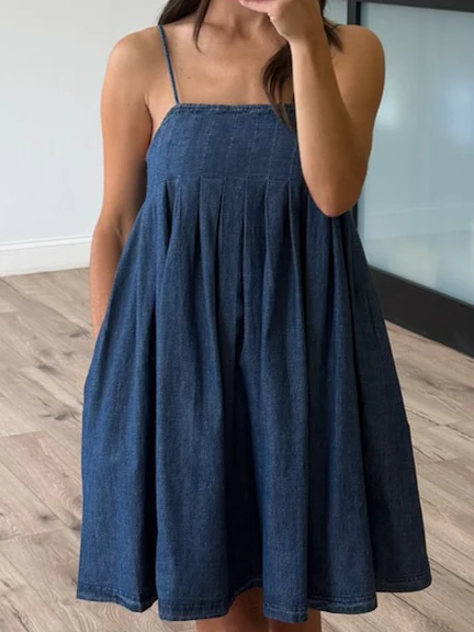 Katerina Pintuck Chambray Dress