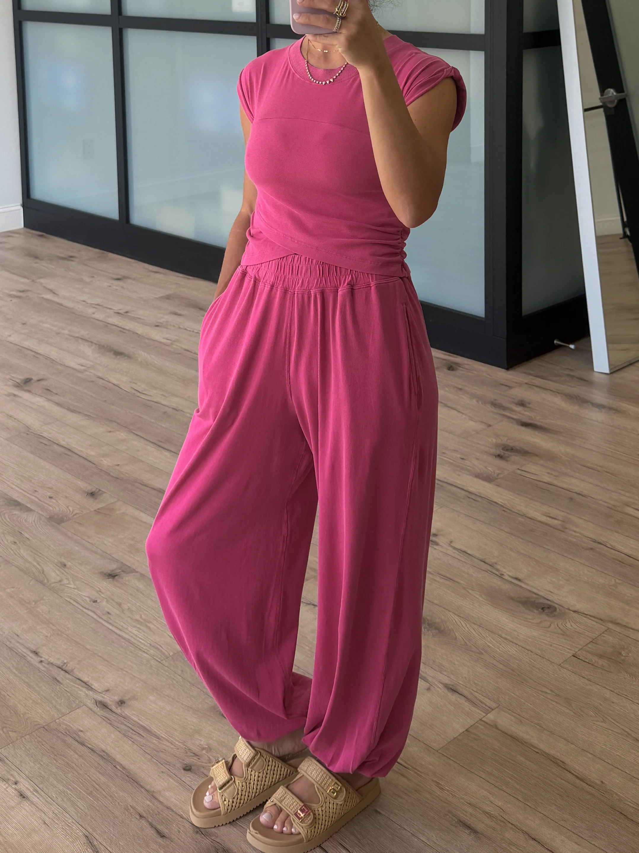 Kinetic Tulip Two Piece Set | Raspberry