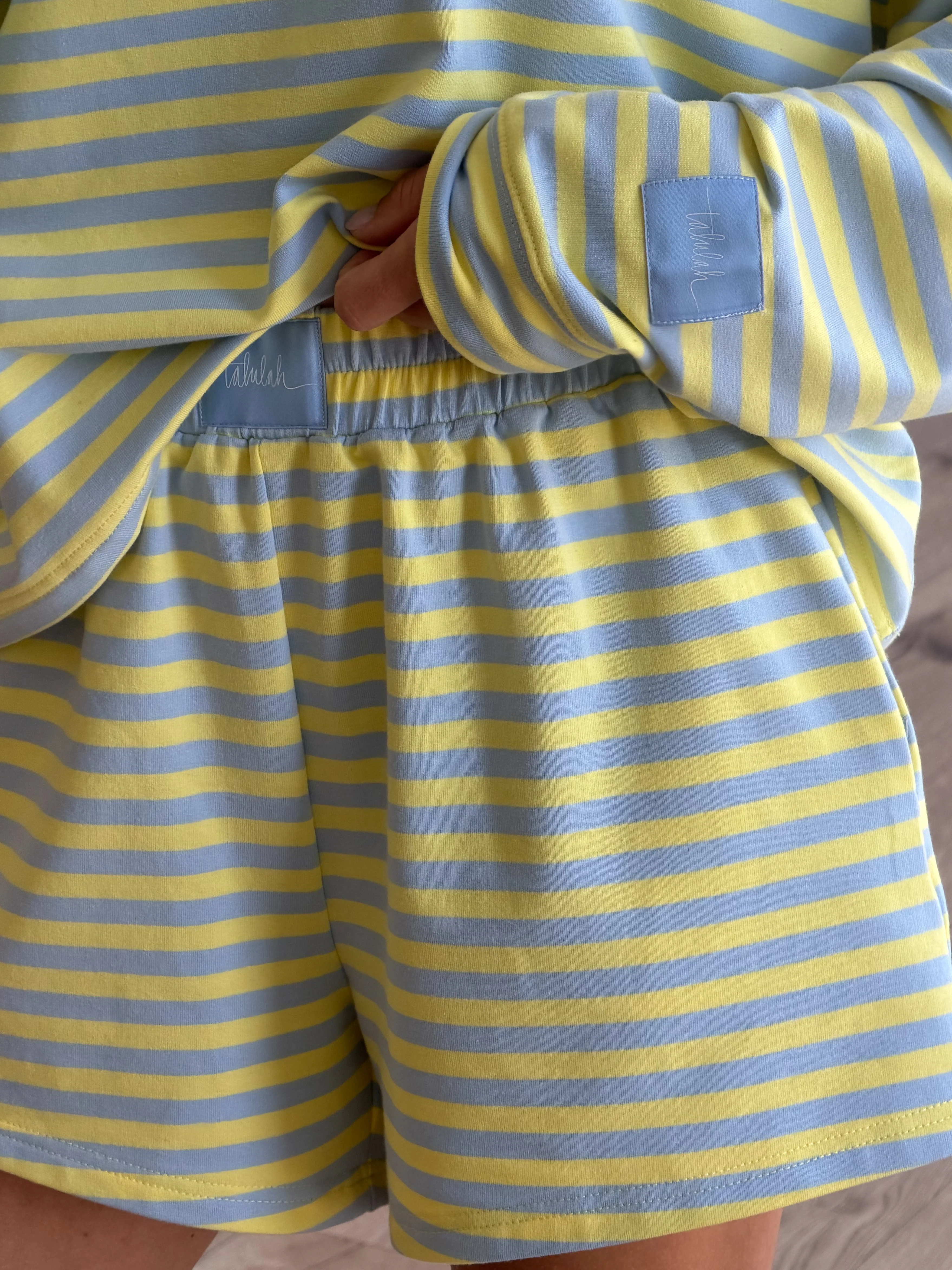 Leisure Stripe Lounge Shorts | Citrus Sky - Image 3
