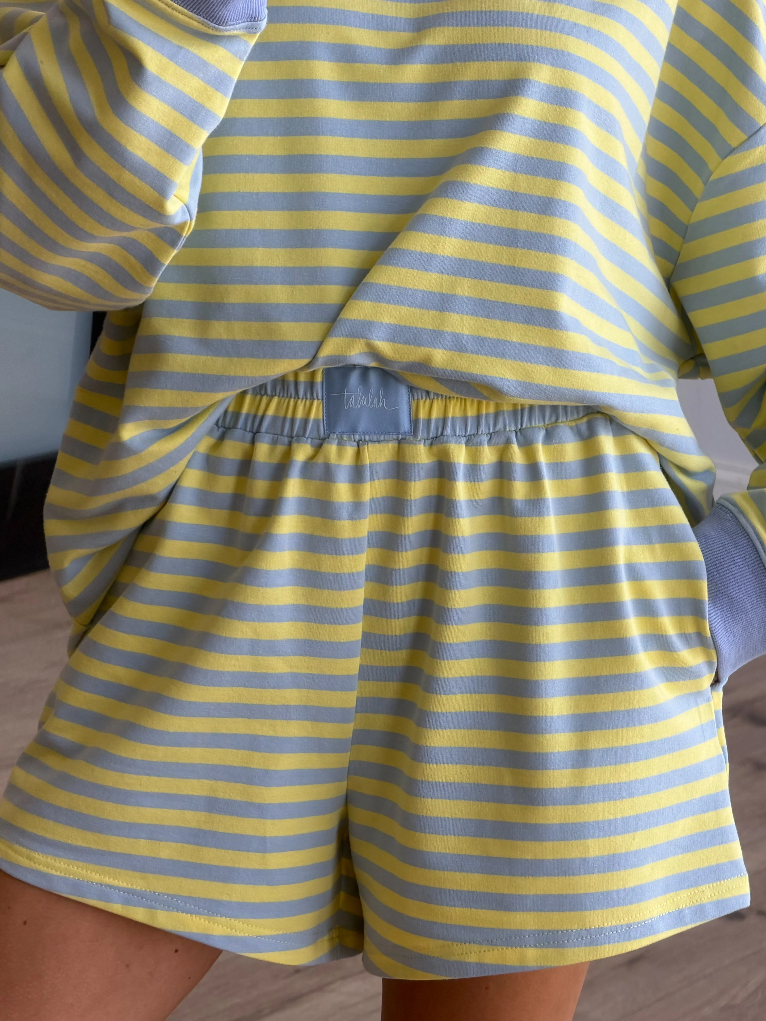 Leisure Stripe Lounge Shorts | Citrus Sky - Image 4