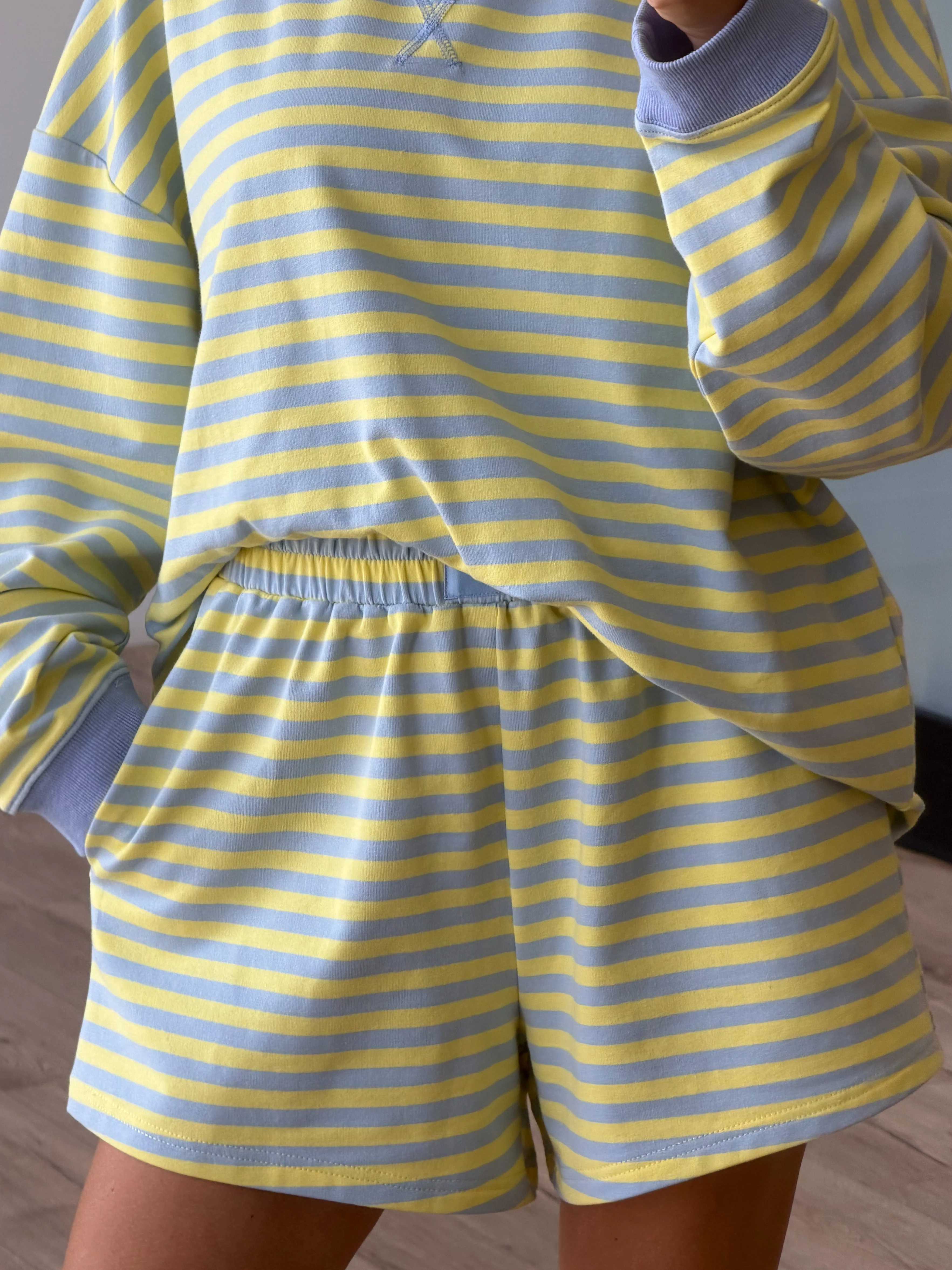 Leisure Stripe Lounge Shorts | Citrus Sky - Image 5