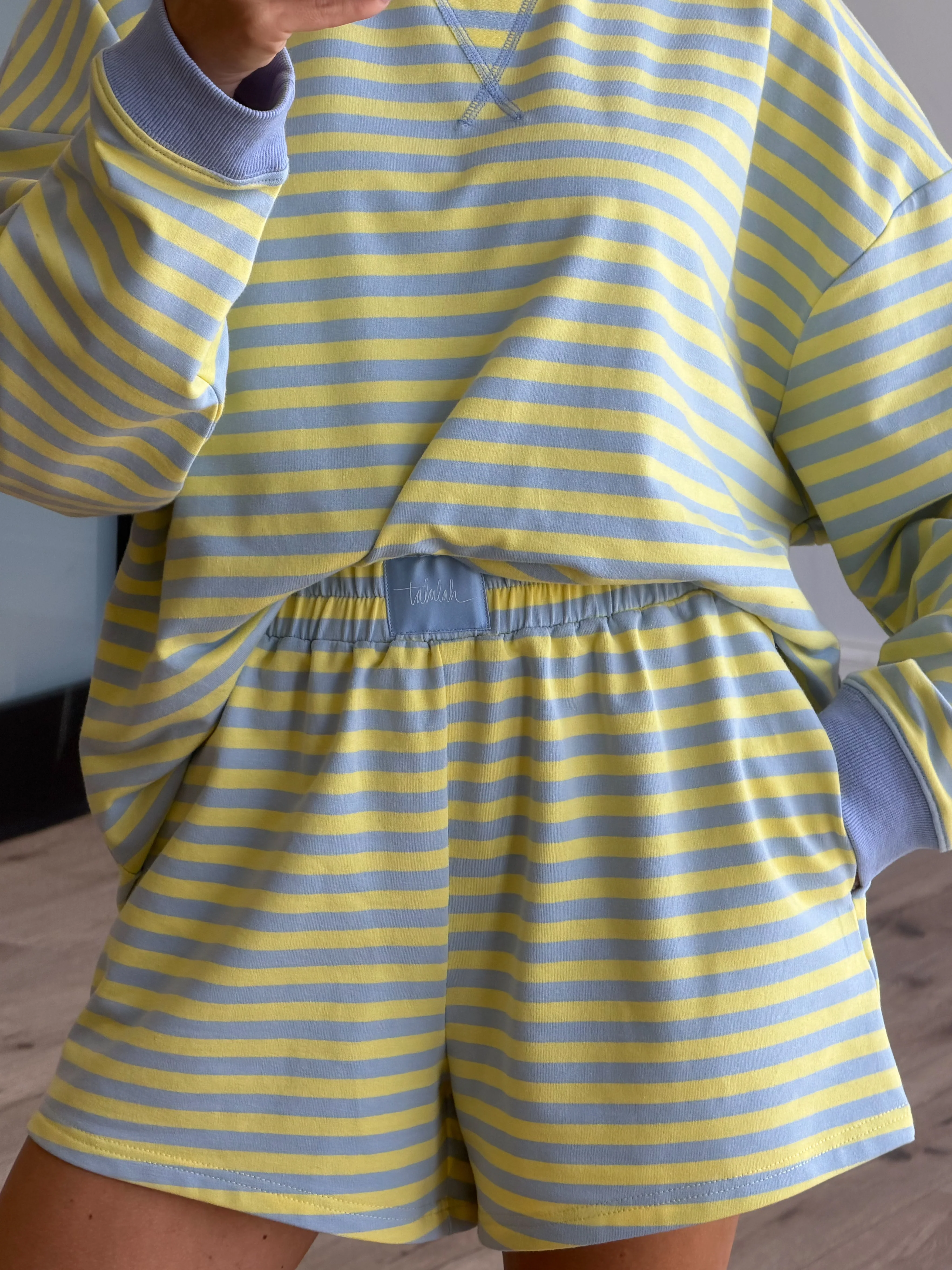 Leisure Stripe Lounge Shorts | Citrus Sky - Image 6