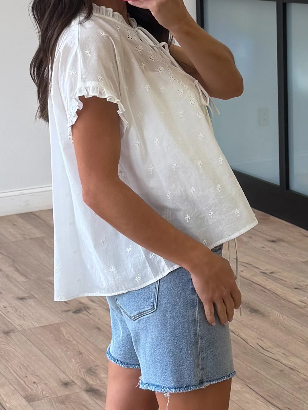 Lizbeth Front-Tie Eyelet Top - Image 6