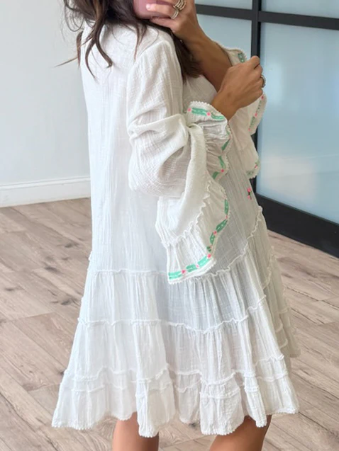 Long Time No Sea Embroidered Dress - Image 3