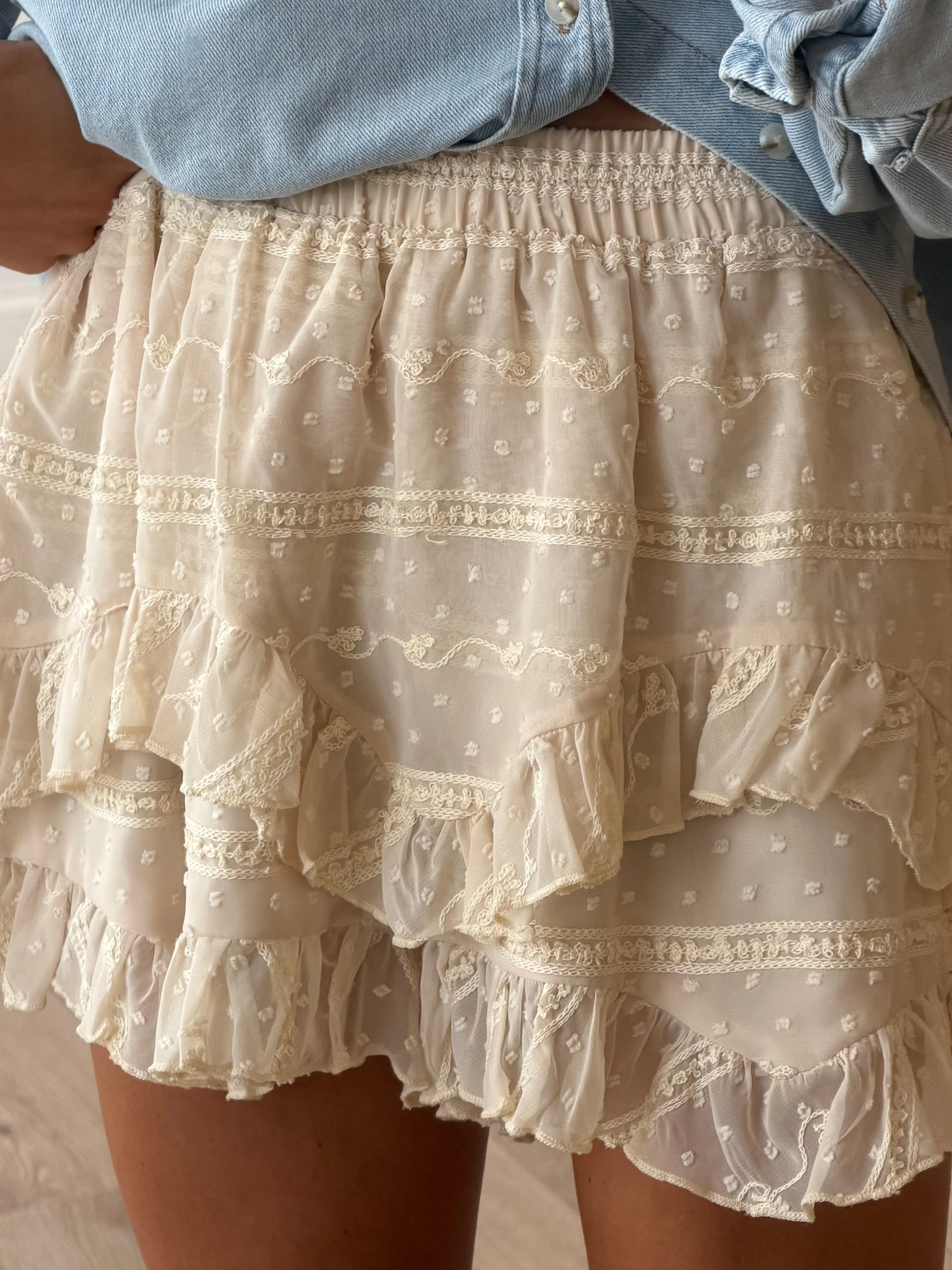 Luna Ruffle Boho Shorts - Image 2