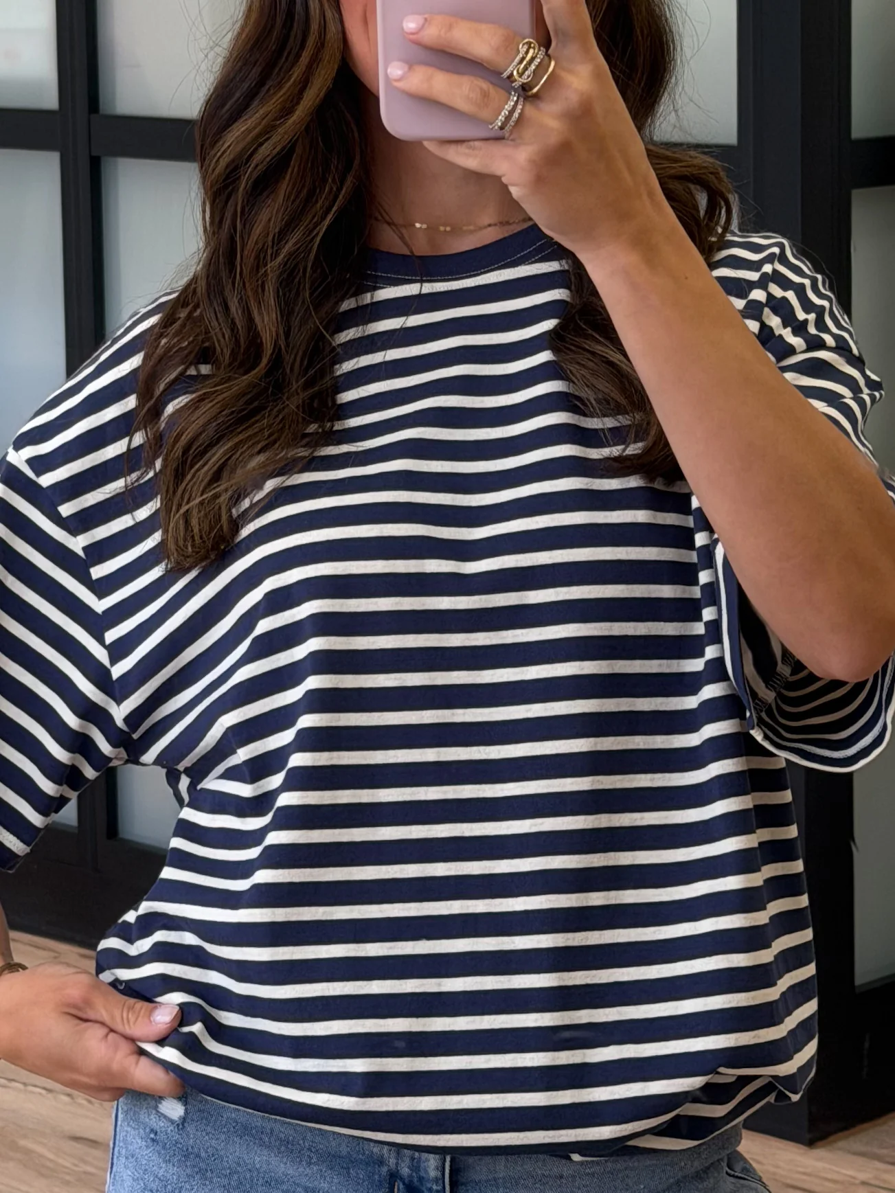 Malcolm Boyfriend Tee | Navy - Image 2