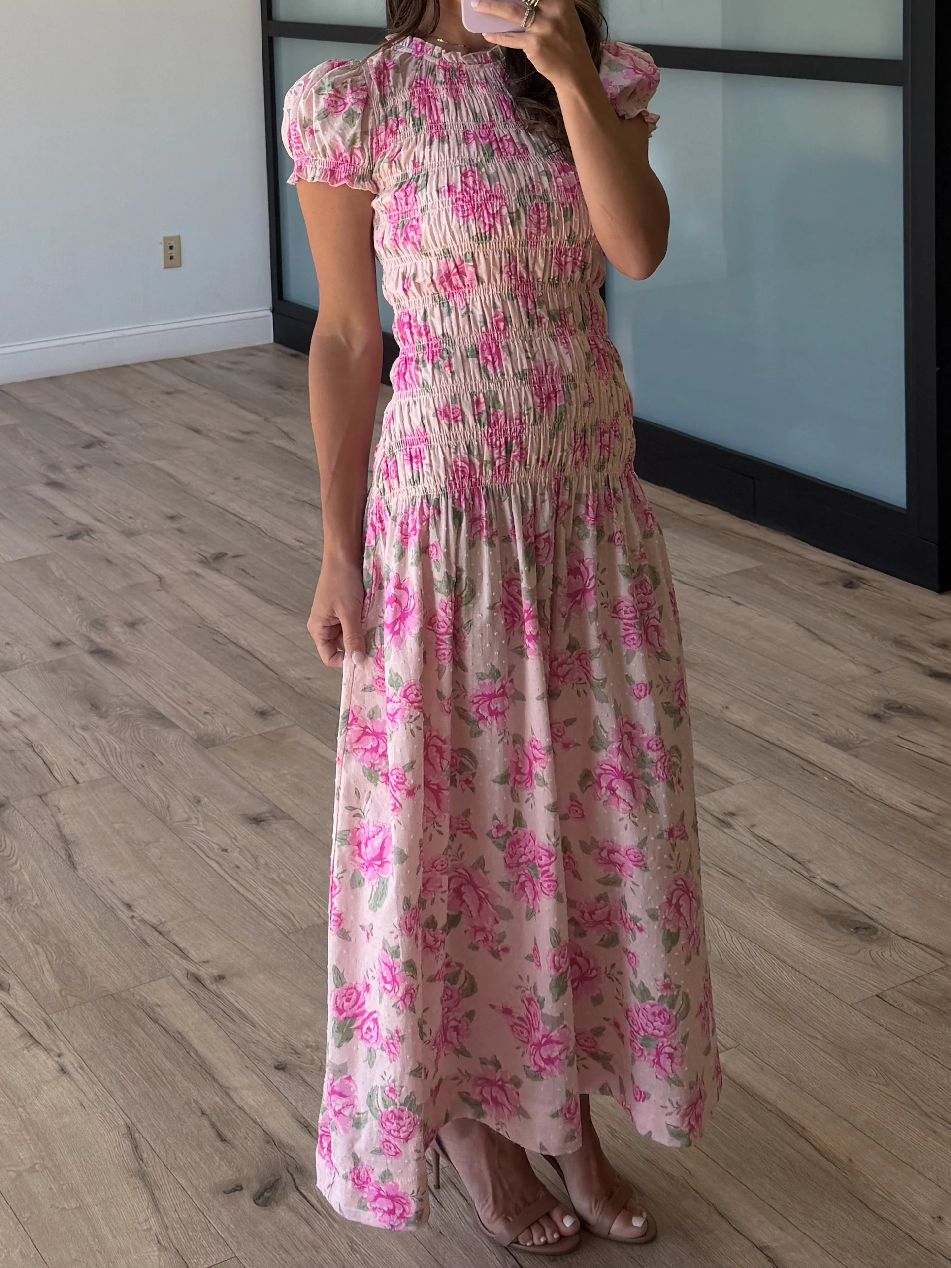 Margaux Smocked Maxi Dress | Pink Peony - Image 2