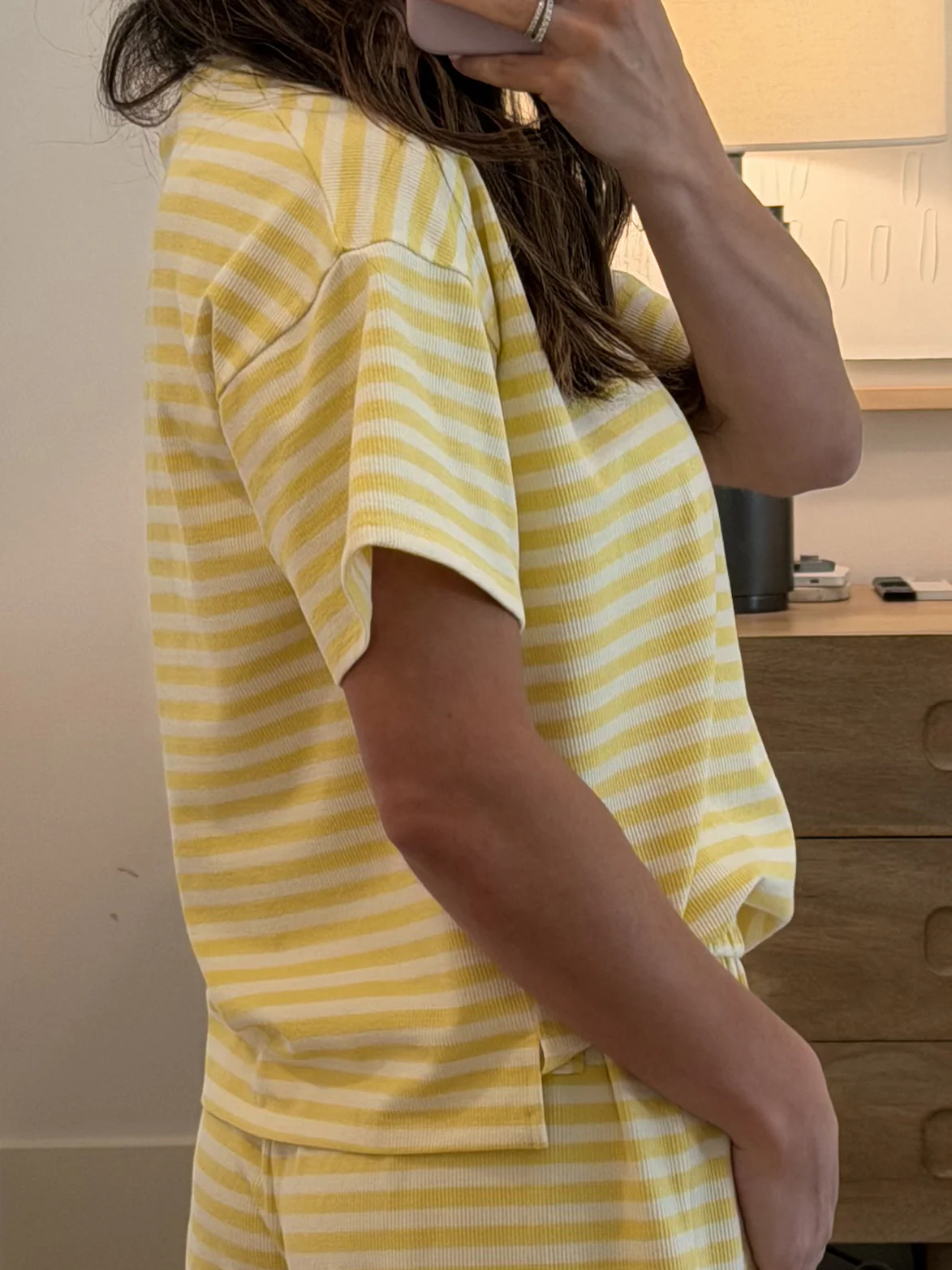 Miah Ribbed Knit Tee | Canary | RESTOCK - Image 5