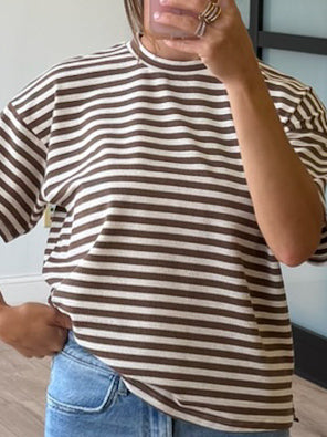 Miah Ribbed Knit Tee | Cocoa Cream | RESTOCK - Image 10