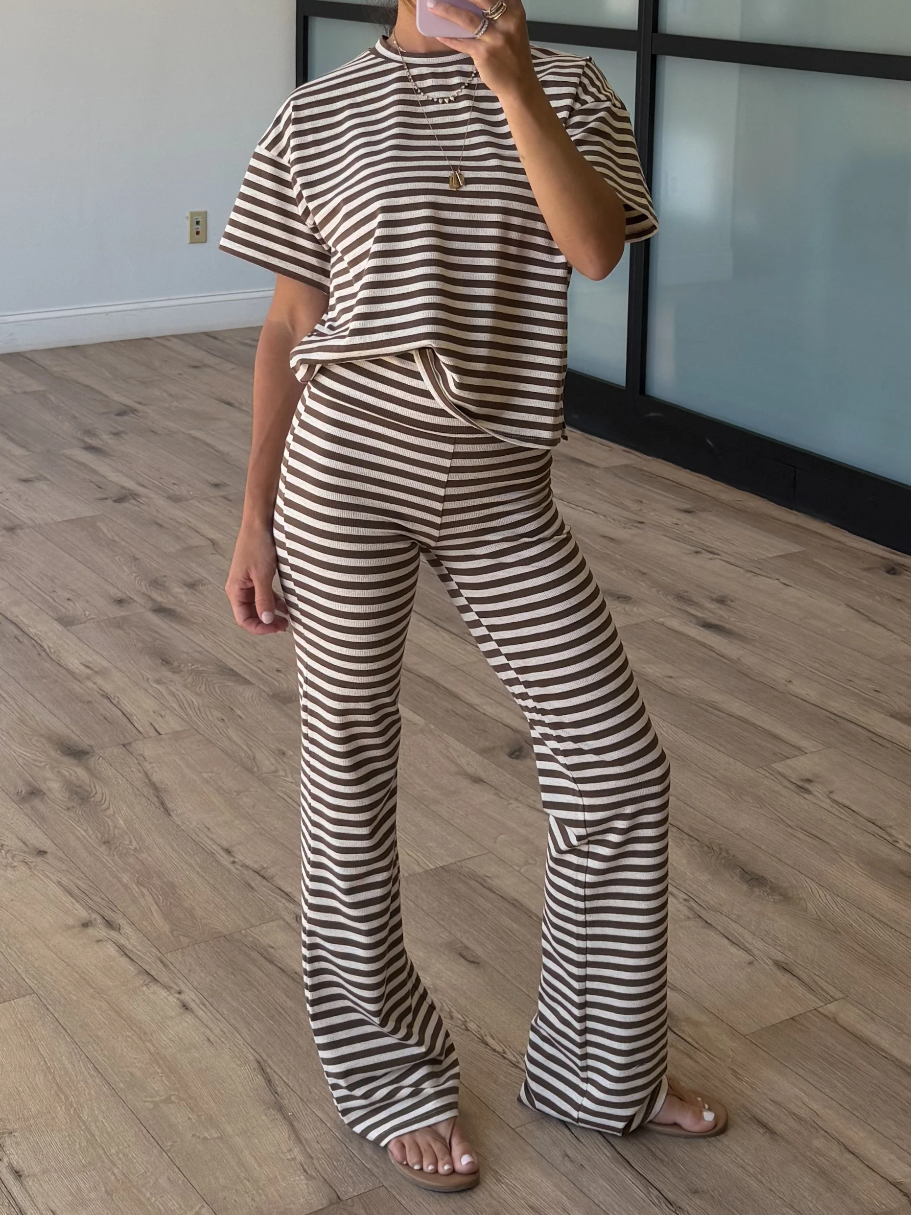 Miah Ribbed Knit Tee | Cocoa Cream | RESTOCK - Image 9