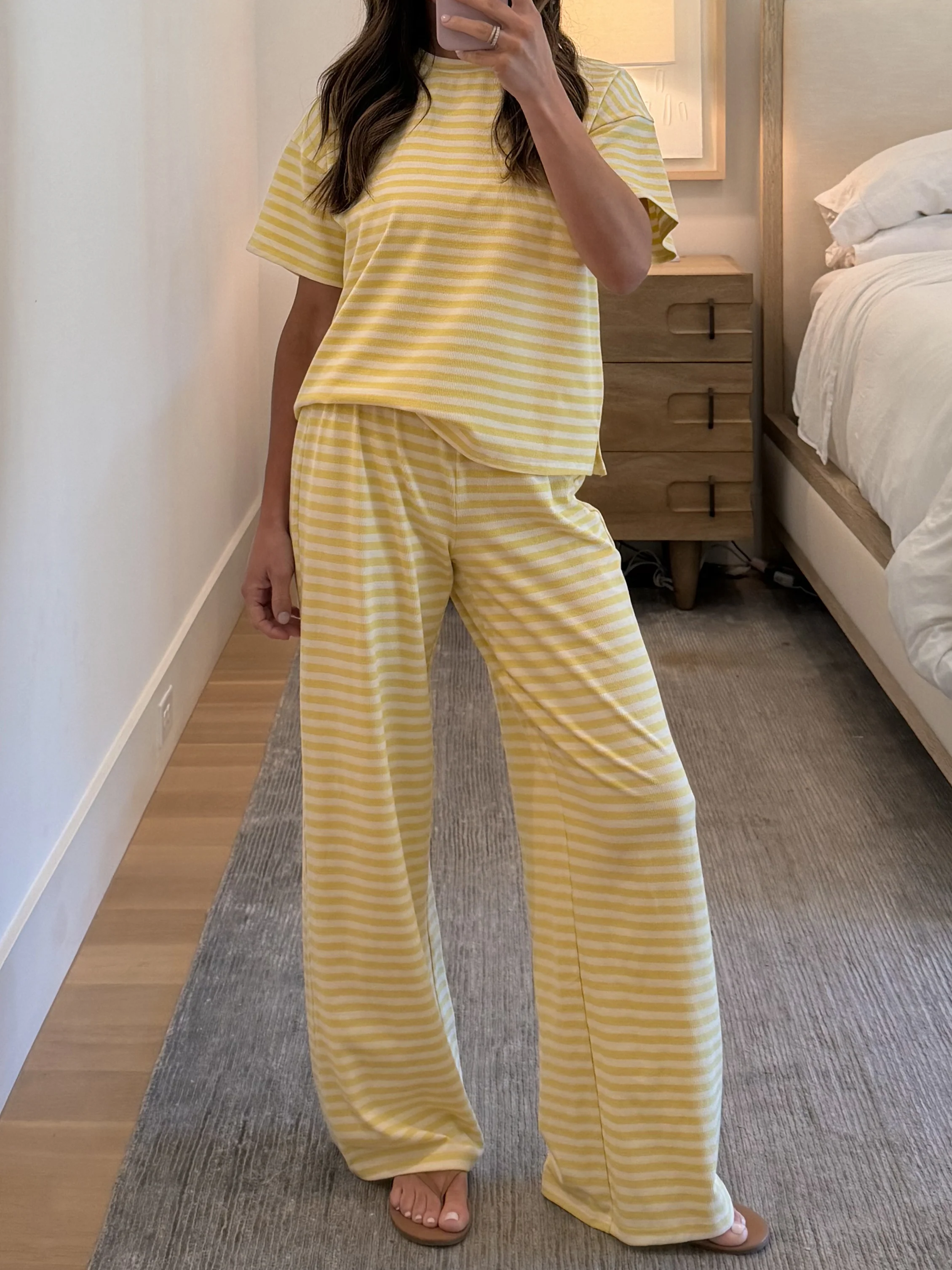 Miah Ribbed Knit Wide Leg Pants | Canary | RESTOCK - Image 7