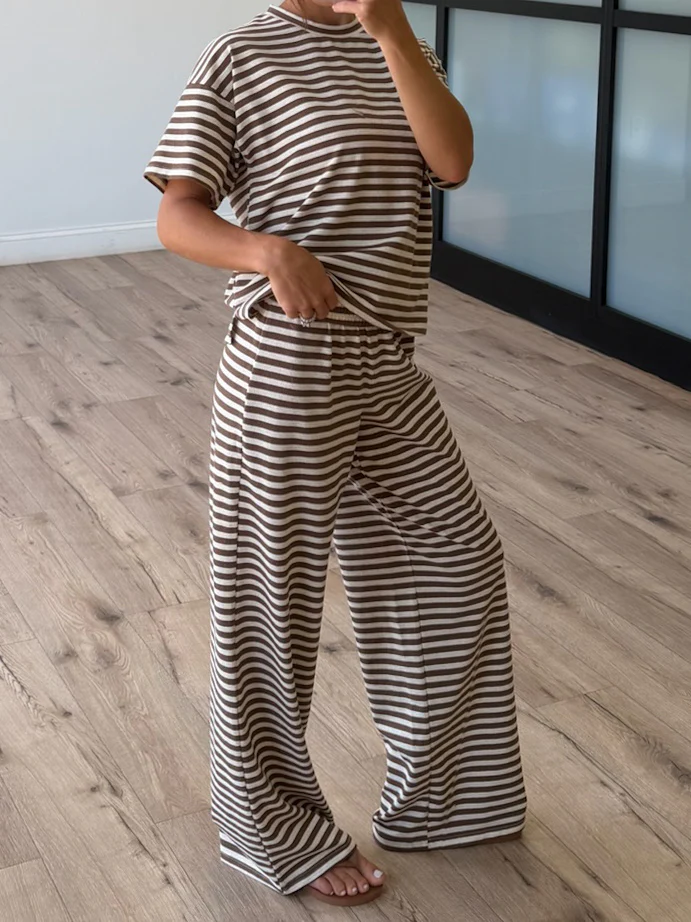 Miah Ribbed Knit Tee | Cocoa Cream | RESTOCK - Image 4