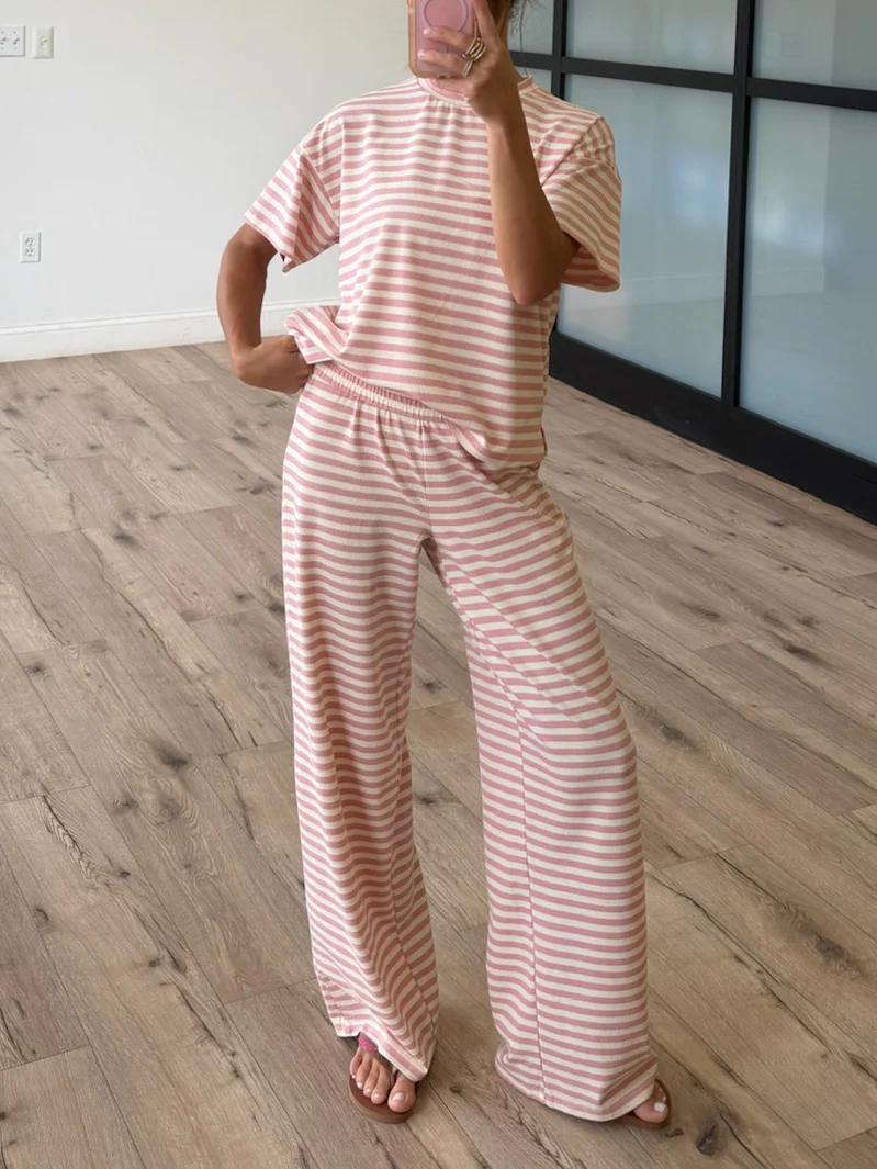Miah Ribbed Knit Tee | Ballet Pink - Image 5