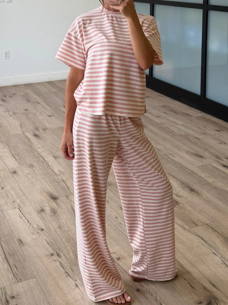 Miah Ribbed Knit Tee | Ballet Pink - Image 3