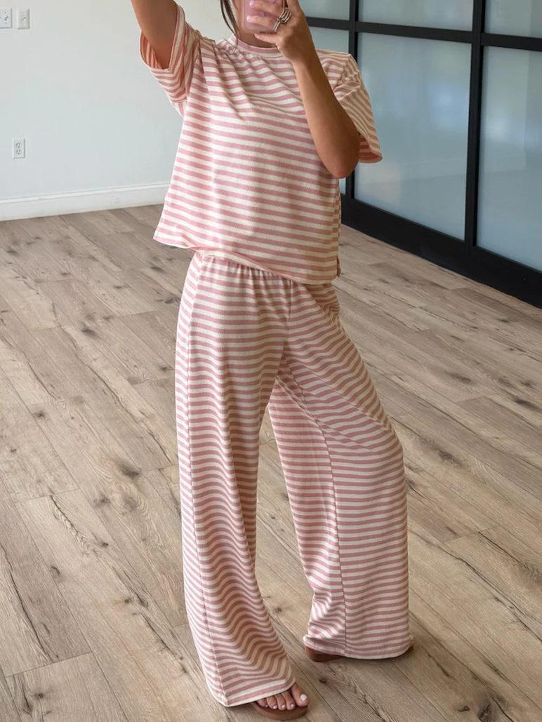 Miah Ribbed Knit Tee | Ballet Pink - Image 7