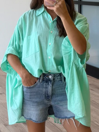 Nia Cotton Swing Top | Mint