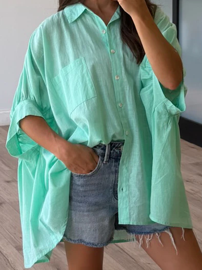 Nia Cotton Swing Top | Mint - Image 2