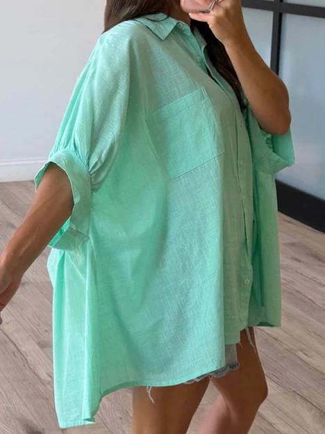 Nia Cotton Swing Top | Mint - Image 5