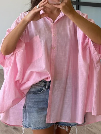 Nia Cotton Swing Top | Pink - Image 2