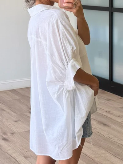 Nia Cotton Swing Top | White - Image 3