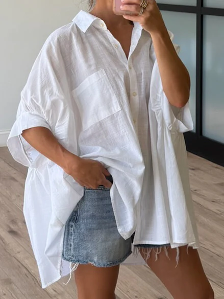 Nia Cotton Swing Top | White - Image 4