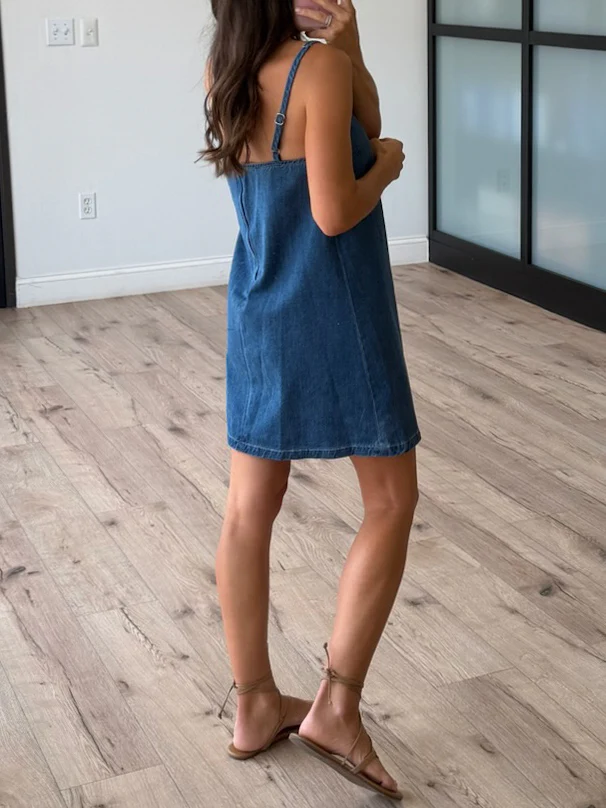 Noelle Denim Dress | Medium Wash - Image 3