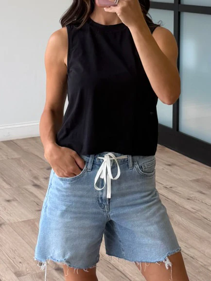 Oaklynn Drawstring Denim Shorts | +Plus Available - Image 7