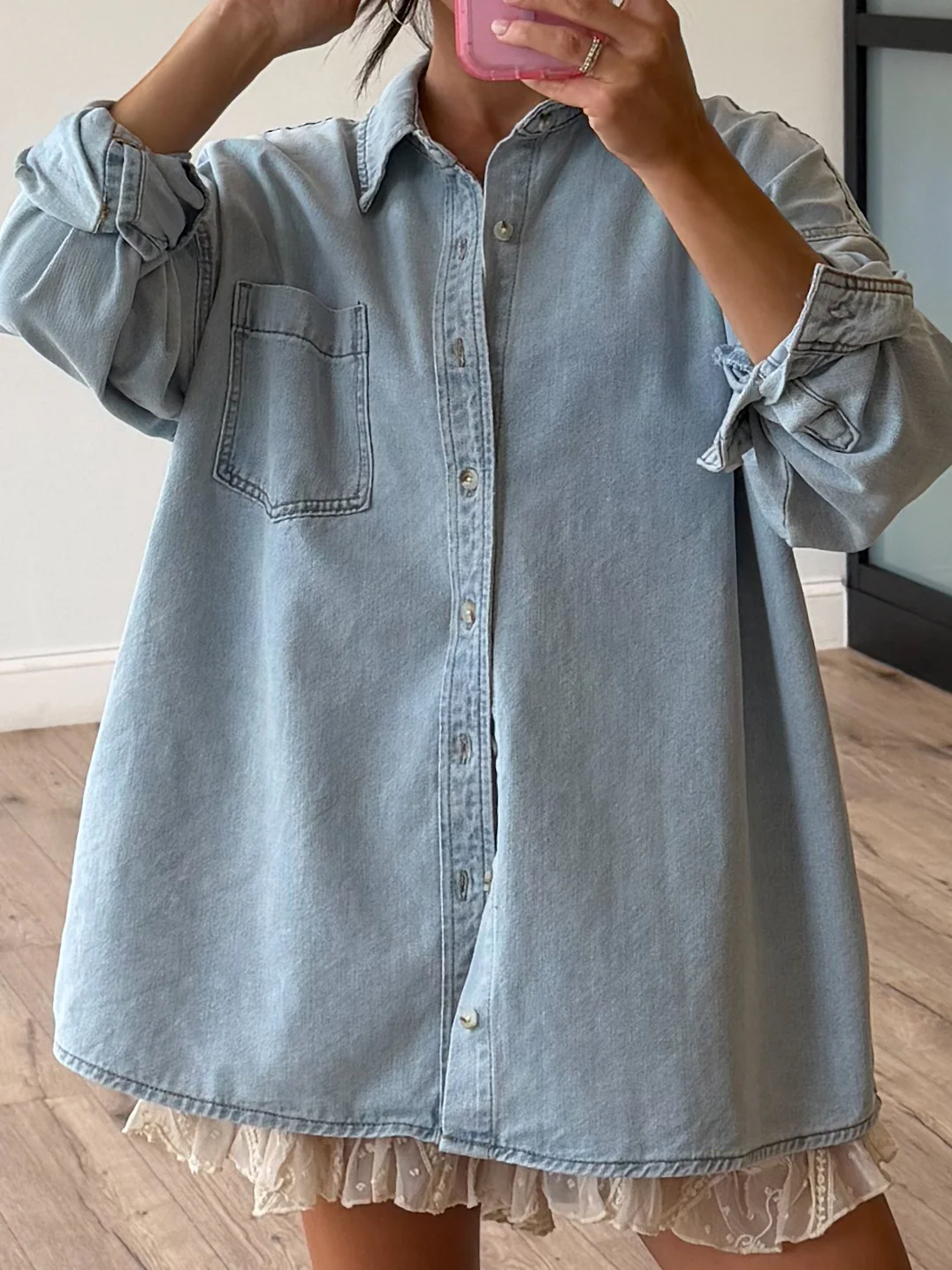 Old Soul Denim Shacket | Light Wash | +Plus Available