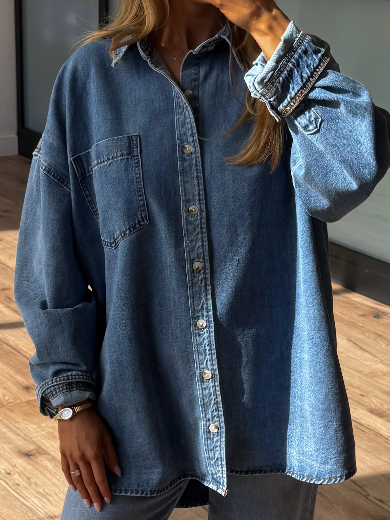 Old Soul Denim Shacket | Medium Wash | +Plus Available - Image 10