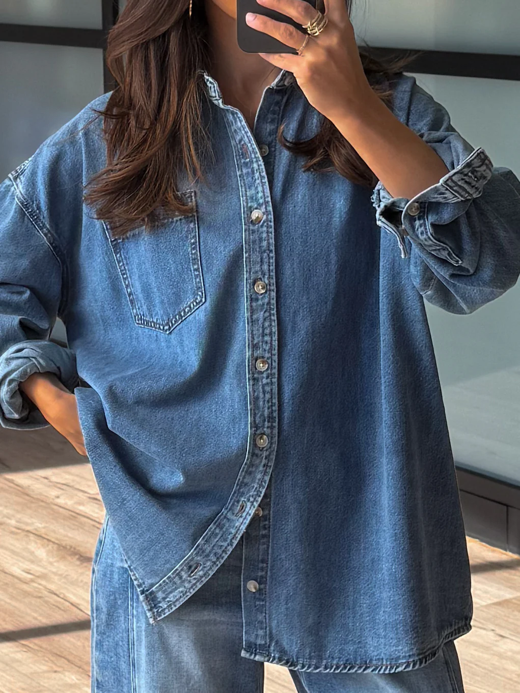 Old Soul Denim Shacket | Medium Wash | +Plus Available - Image 6