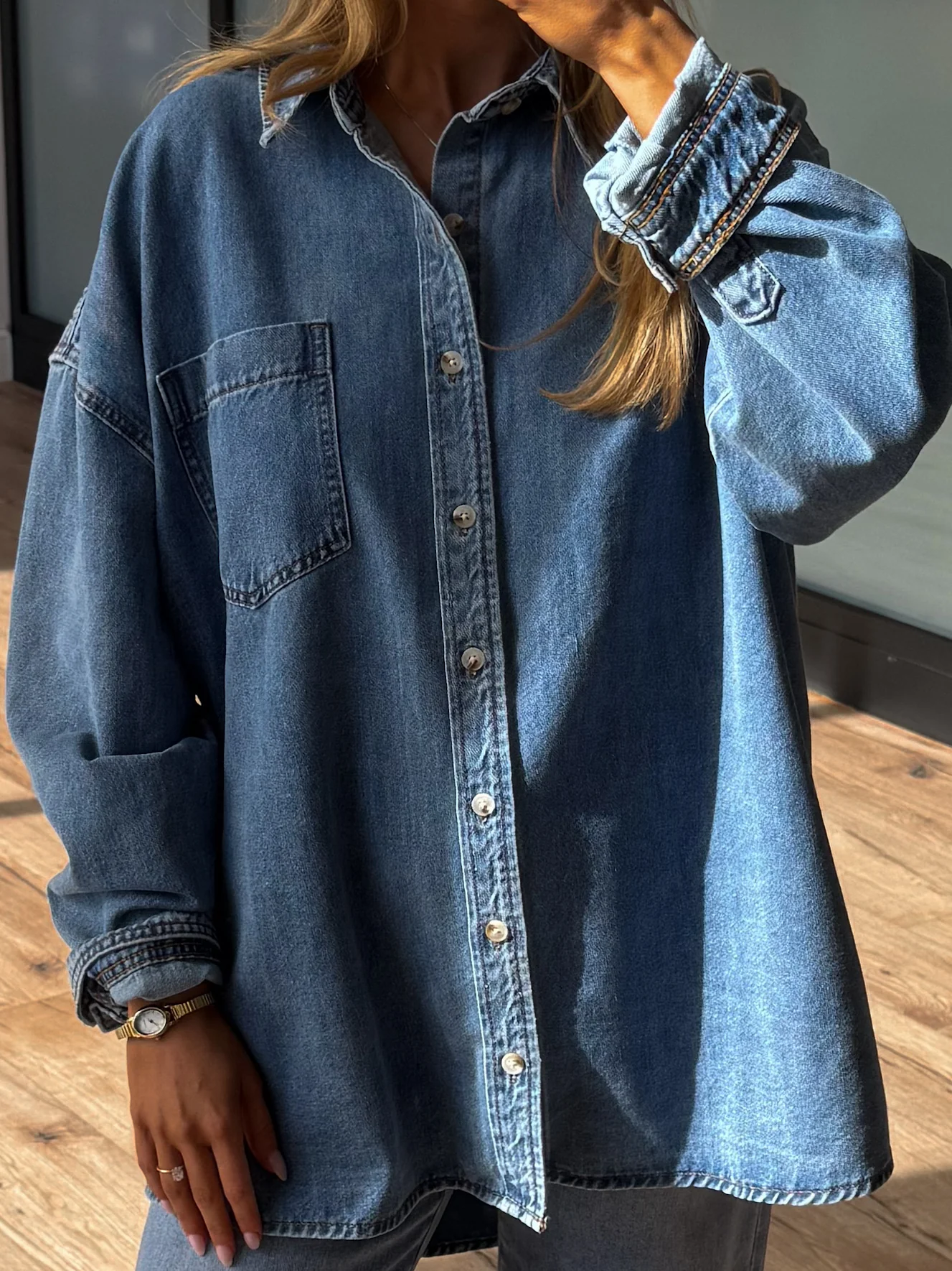 Old Soul Denim Shacket | Medium Wash | +Plus Available - Image 7