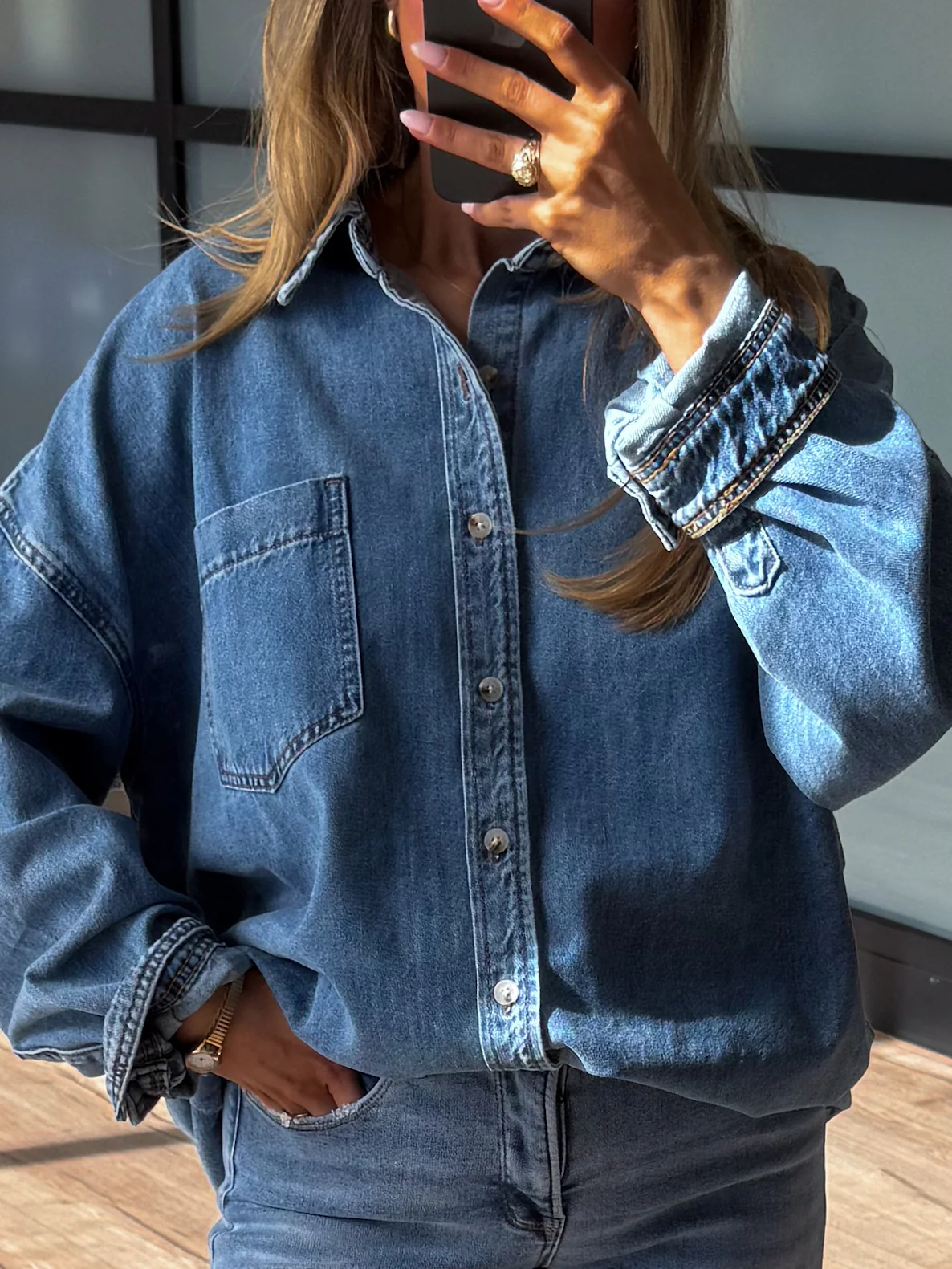 Old Soul Denim Shacket | Medium Wash | +Plus Available - Image 9