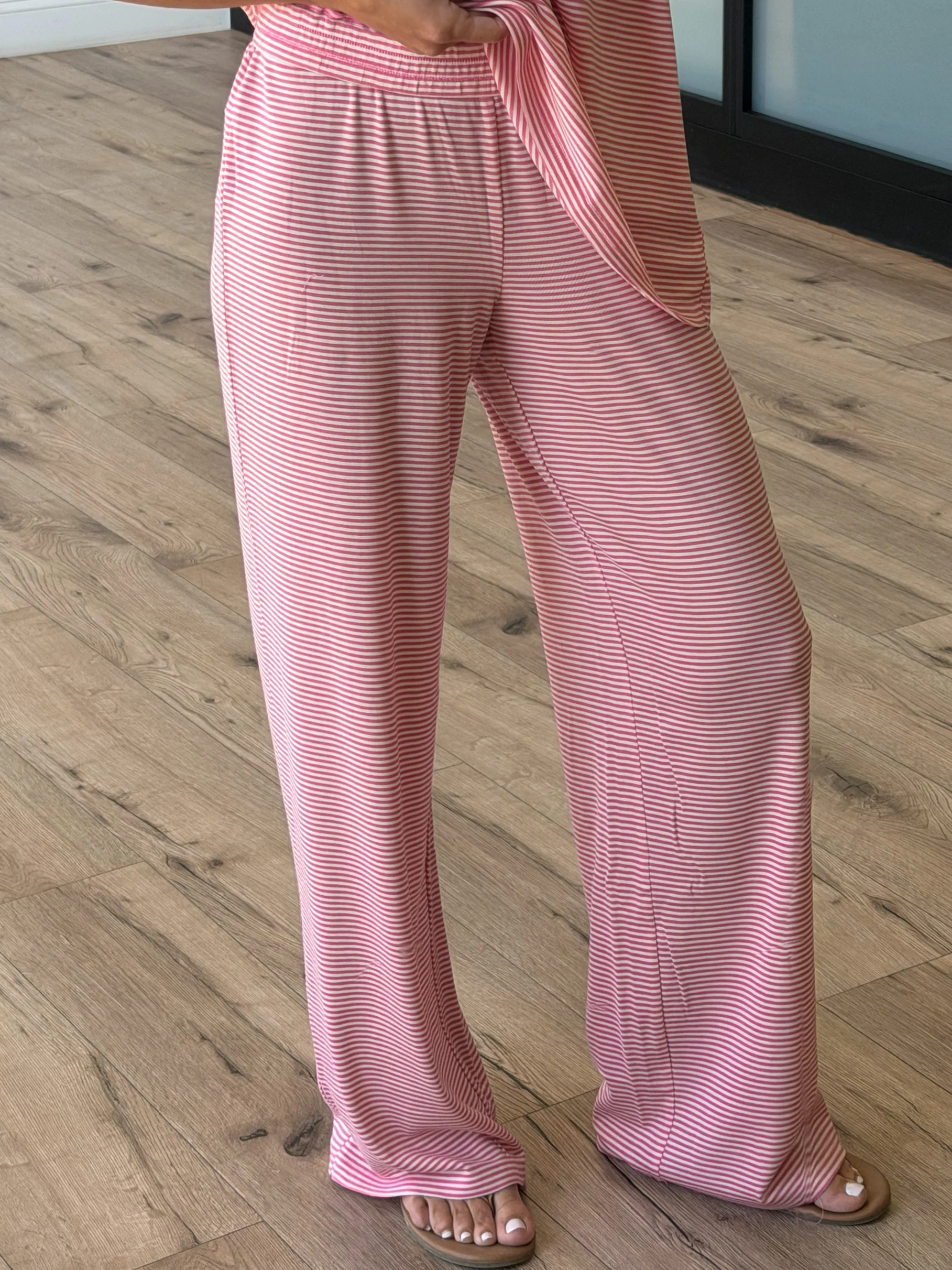 On Repeat Stripe Lounge Pants | Bubblegum | RESTOCK - Image 3