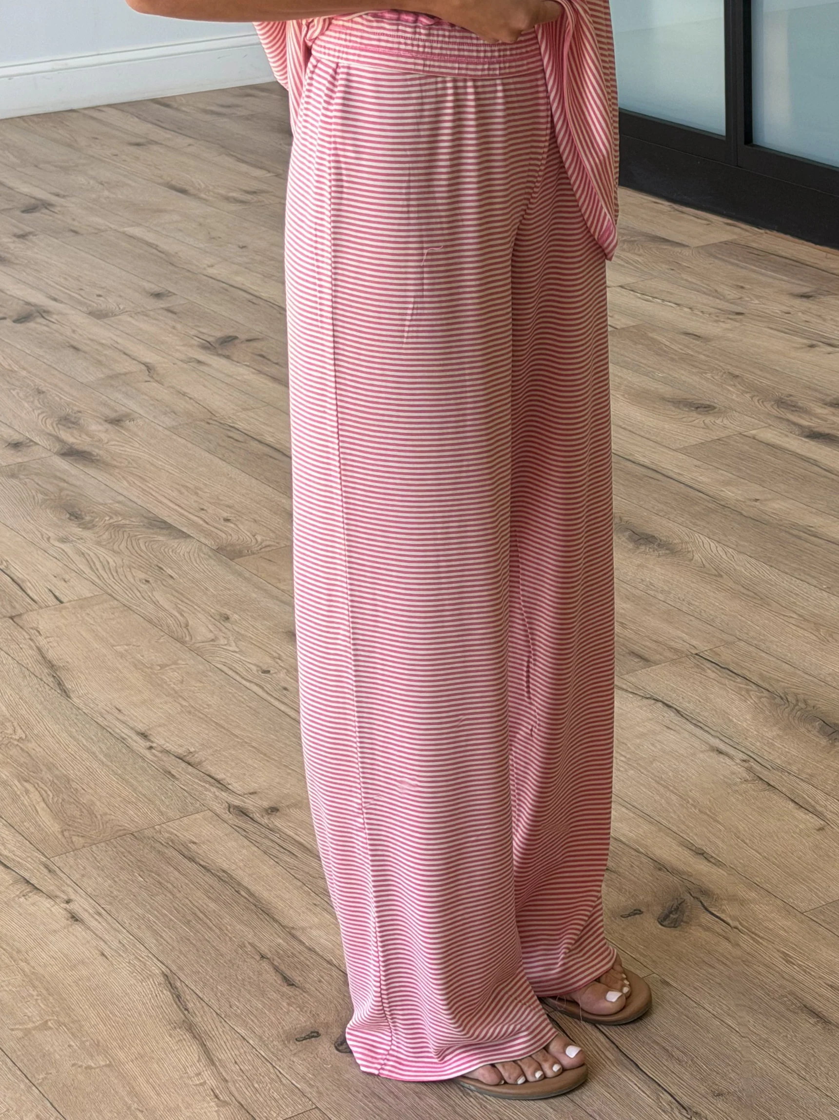 On Repeat Stripe Lounge Pants | Bubblegum | RESTOCK - Image 5