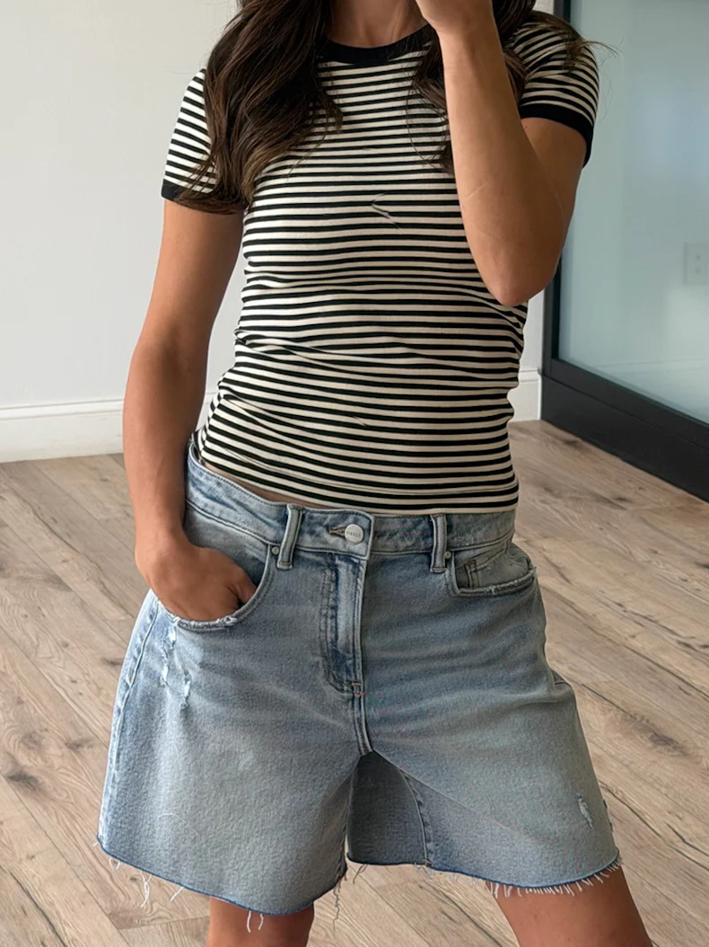 On With It Stripe Tee | Black - Image 2