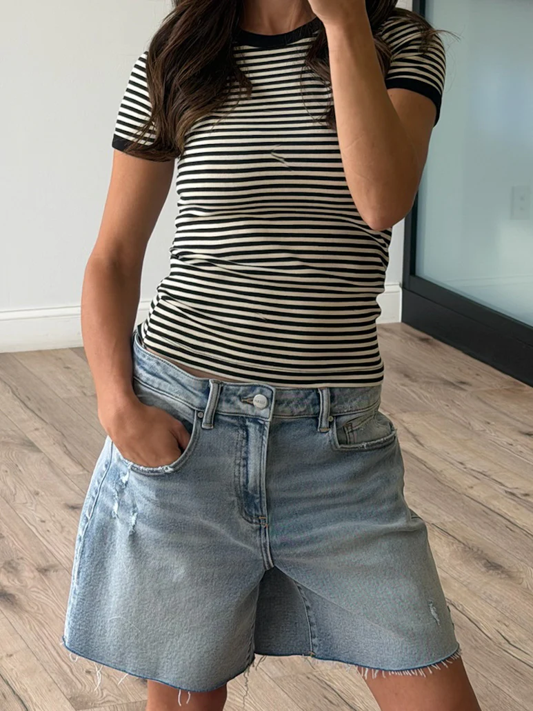 On With It Stripe Tee | Black - Image 4
