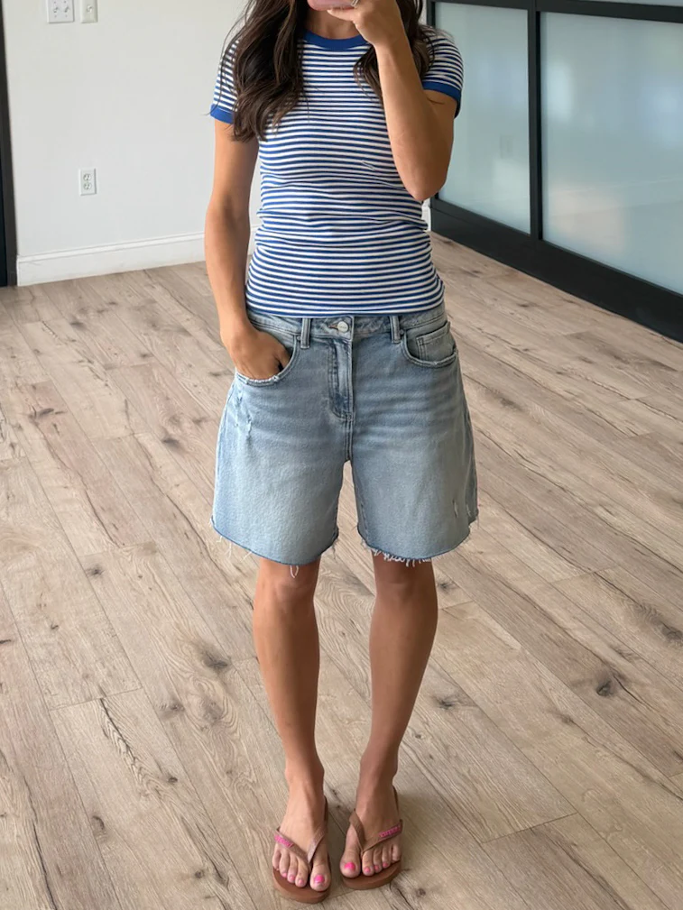 On With It Stripe Tee | Blue