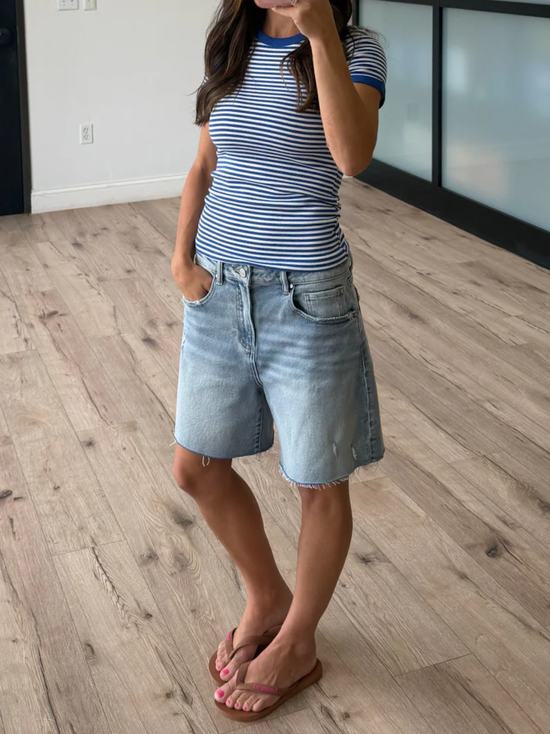 On With It Stripe Tee | Blue - Image 2