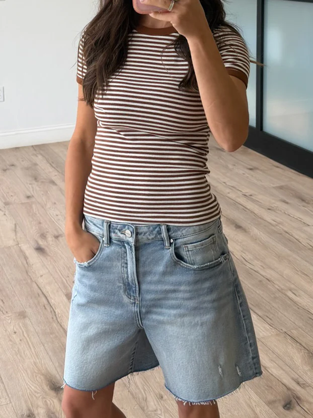 On With It Stripe Tee | Chocolate - Image 2