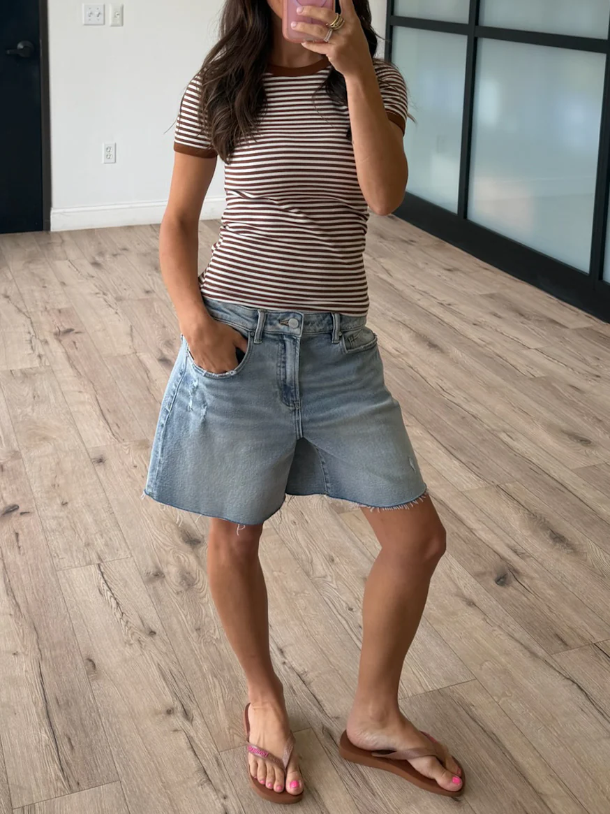 On With It Stripe Tee | Chocolate - Image 4