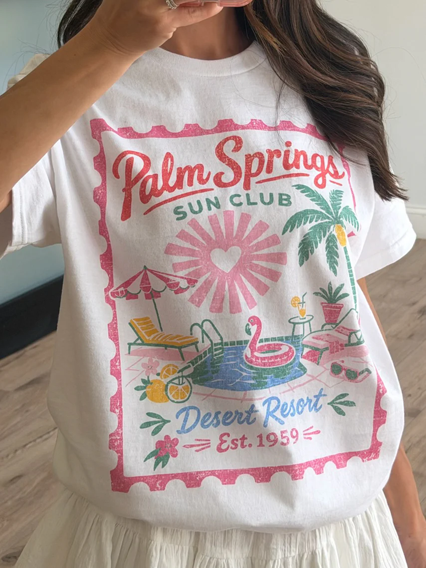 "Palm Springs" Stamp Graphic Tee