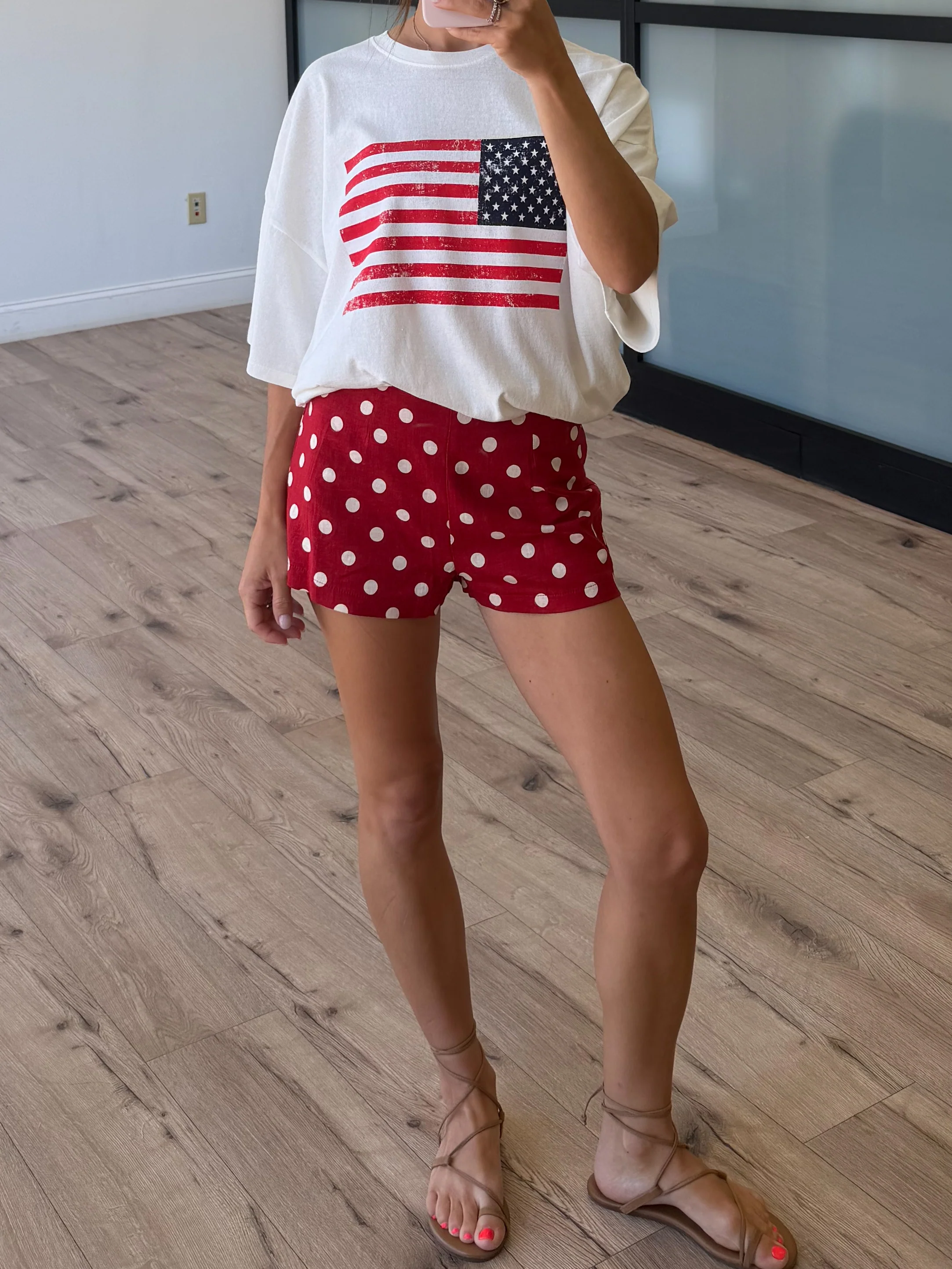 Freedom Flag Oversized Tee | White - Image 6