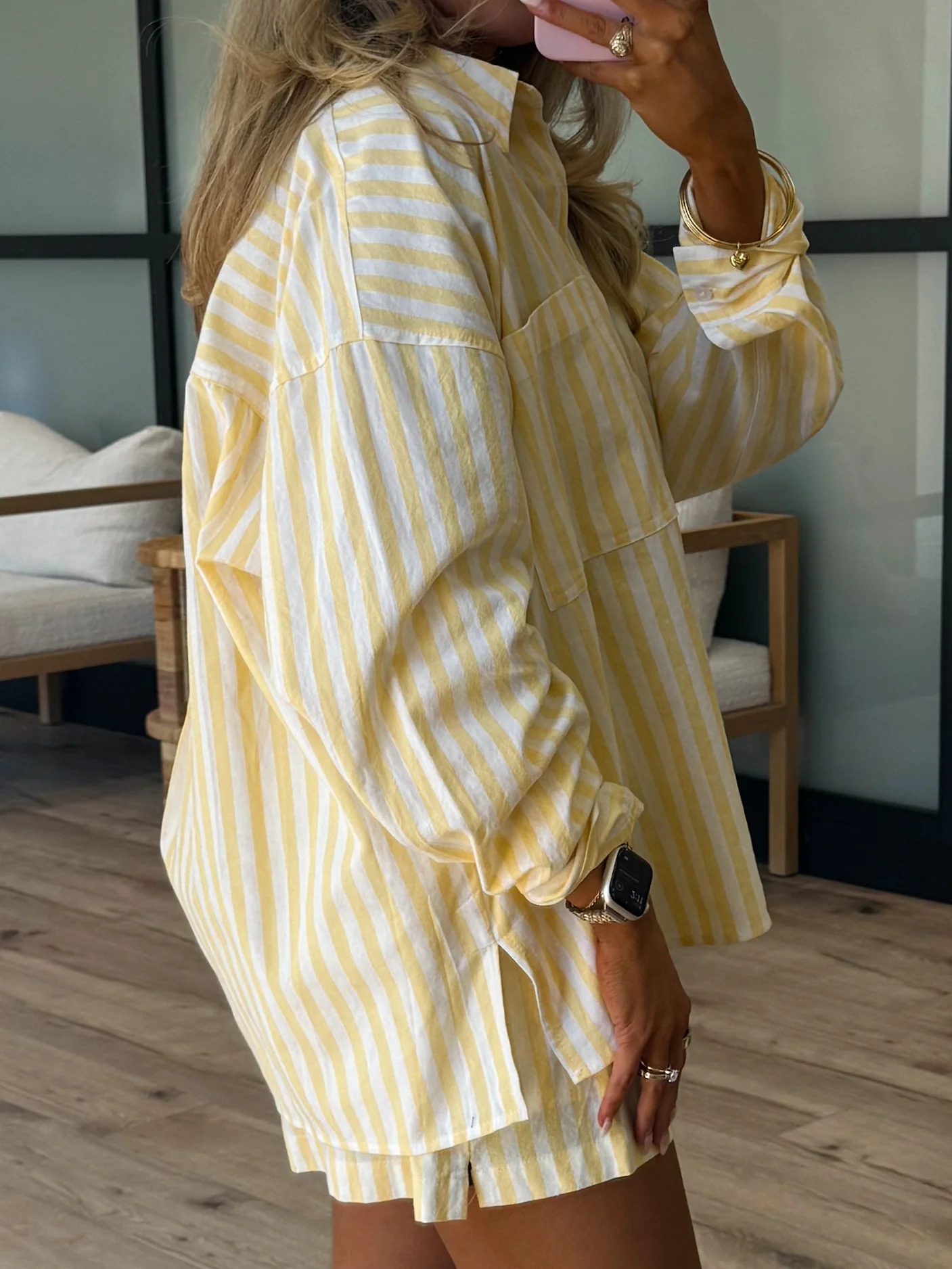 Rian Stripe Button-Down | Lemon | RESTOCK - Image 9
