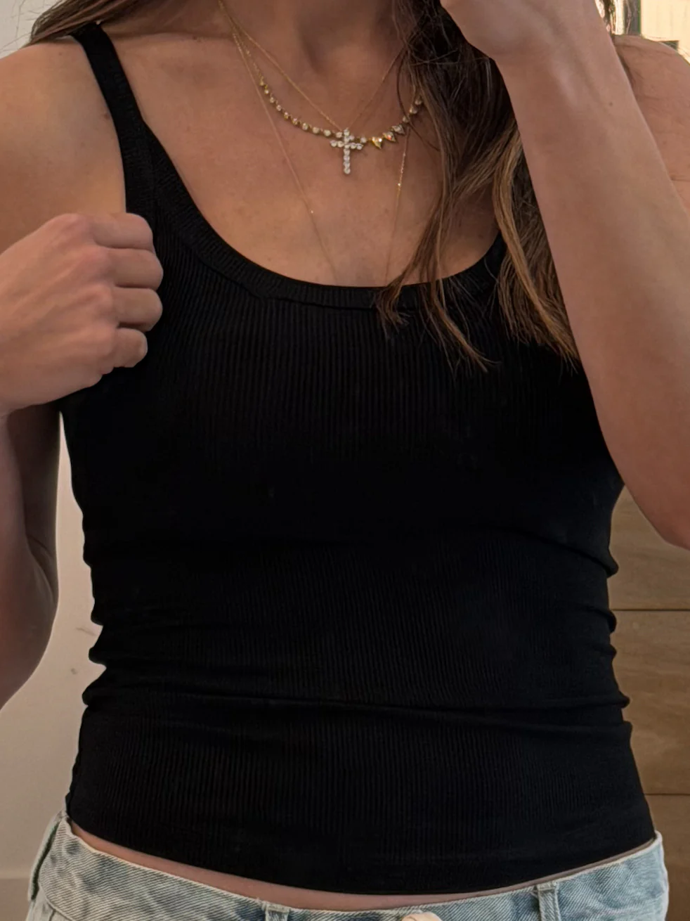 Round Neck Essential Ribbed Tank | Black - Image 5