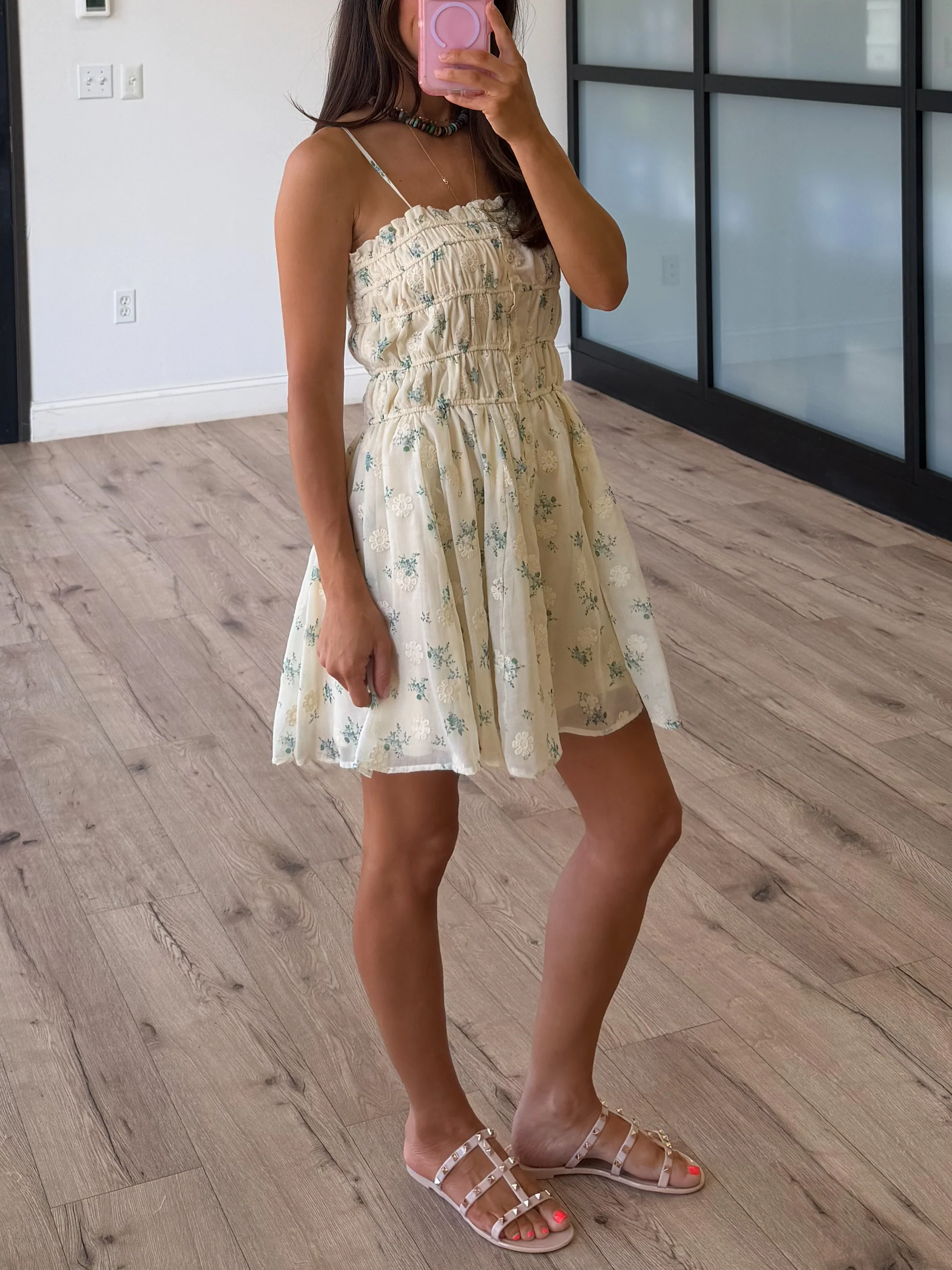 Sadie Ruched Button-Front Dress | Dewdrop Mist - Image 2