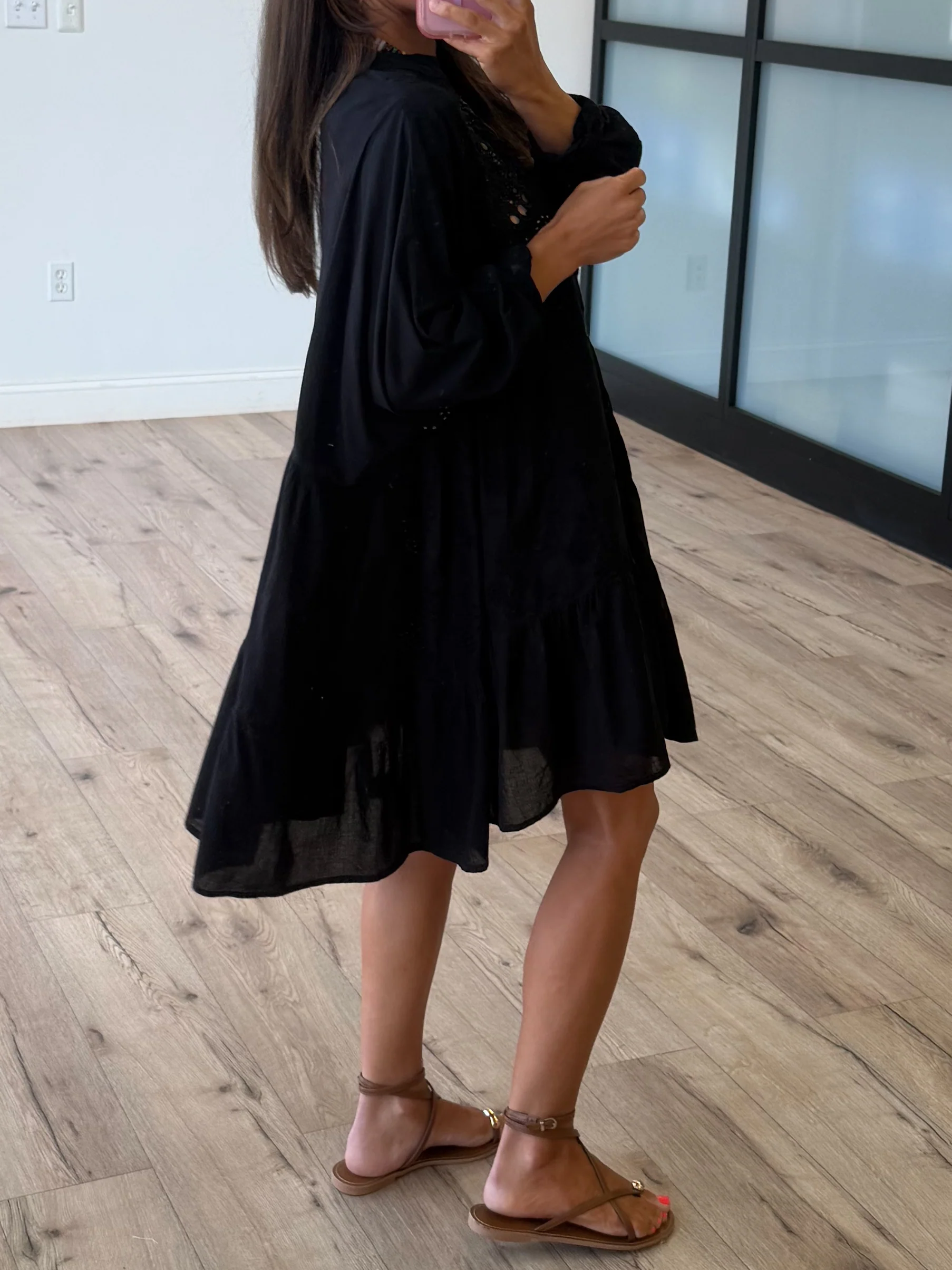Saltwater Eyelet Cover-Up Dress | Black - Image 2