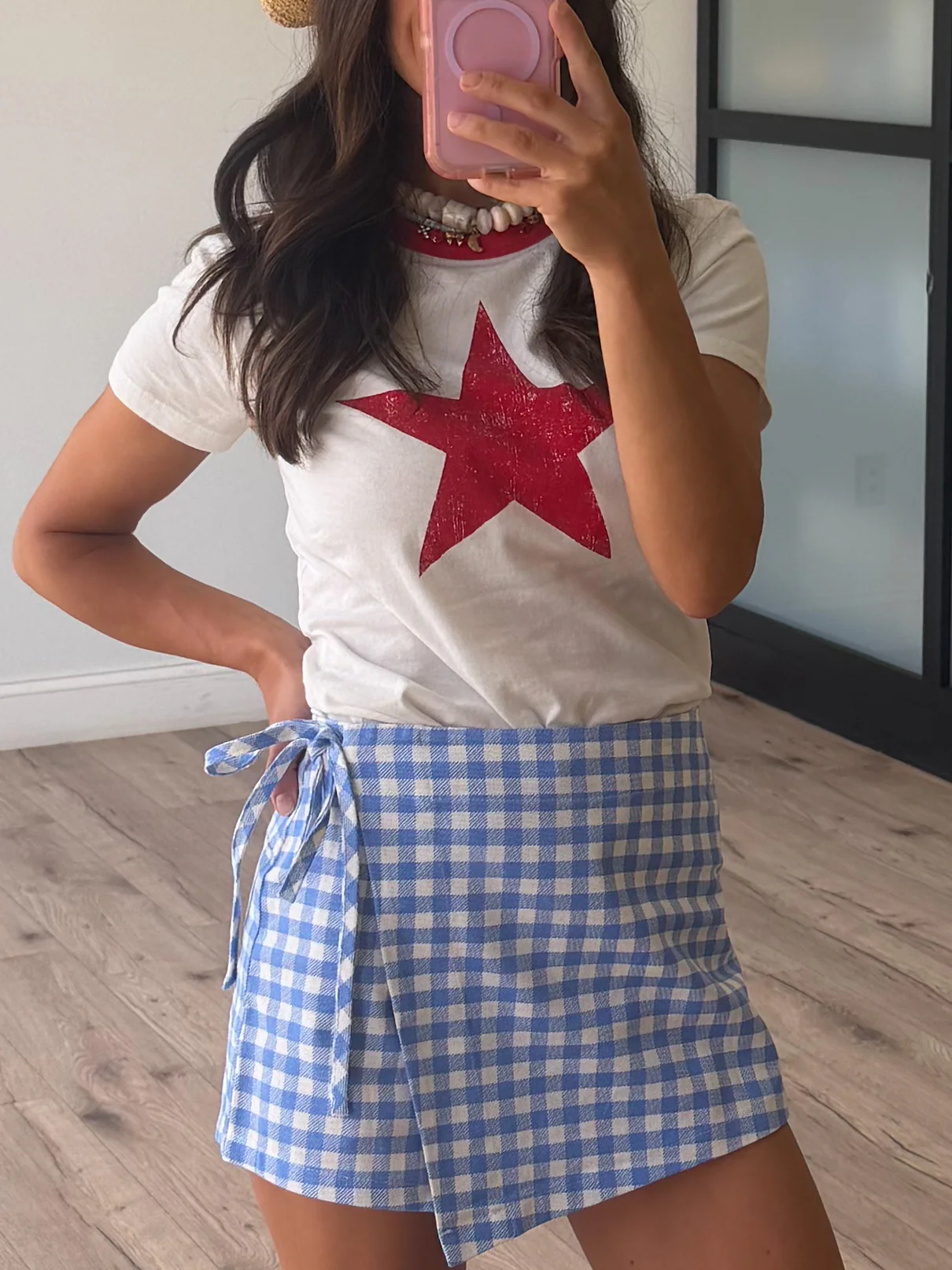 Seaside Gingham Wrap Skort - Image 6