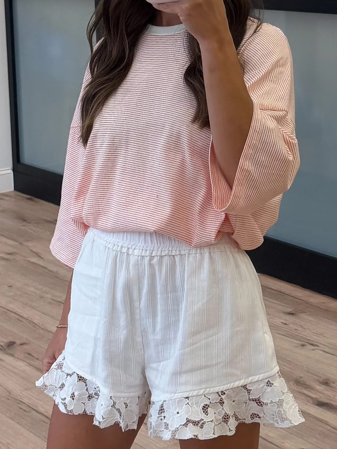Solene Lace Hem Shorts