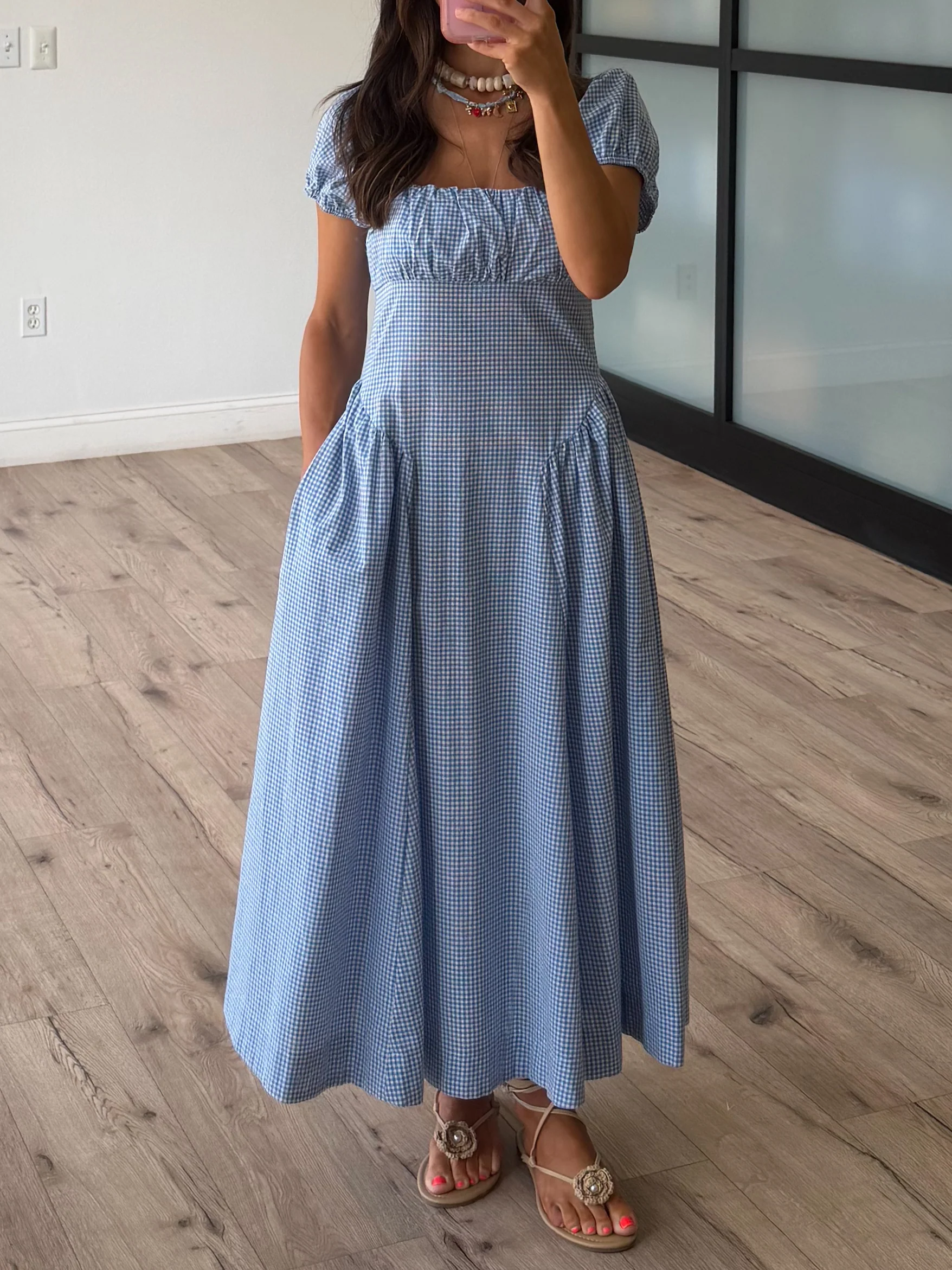 Southern Skies Gingham Dress | Blue - Image 3