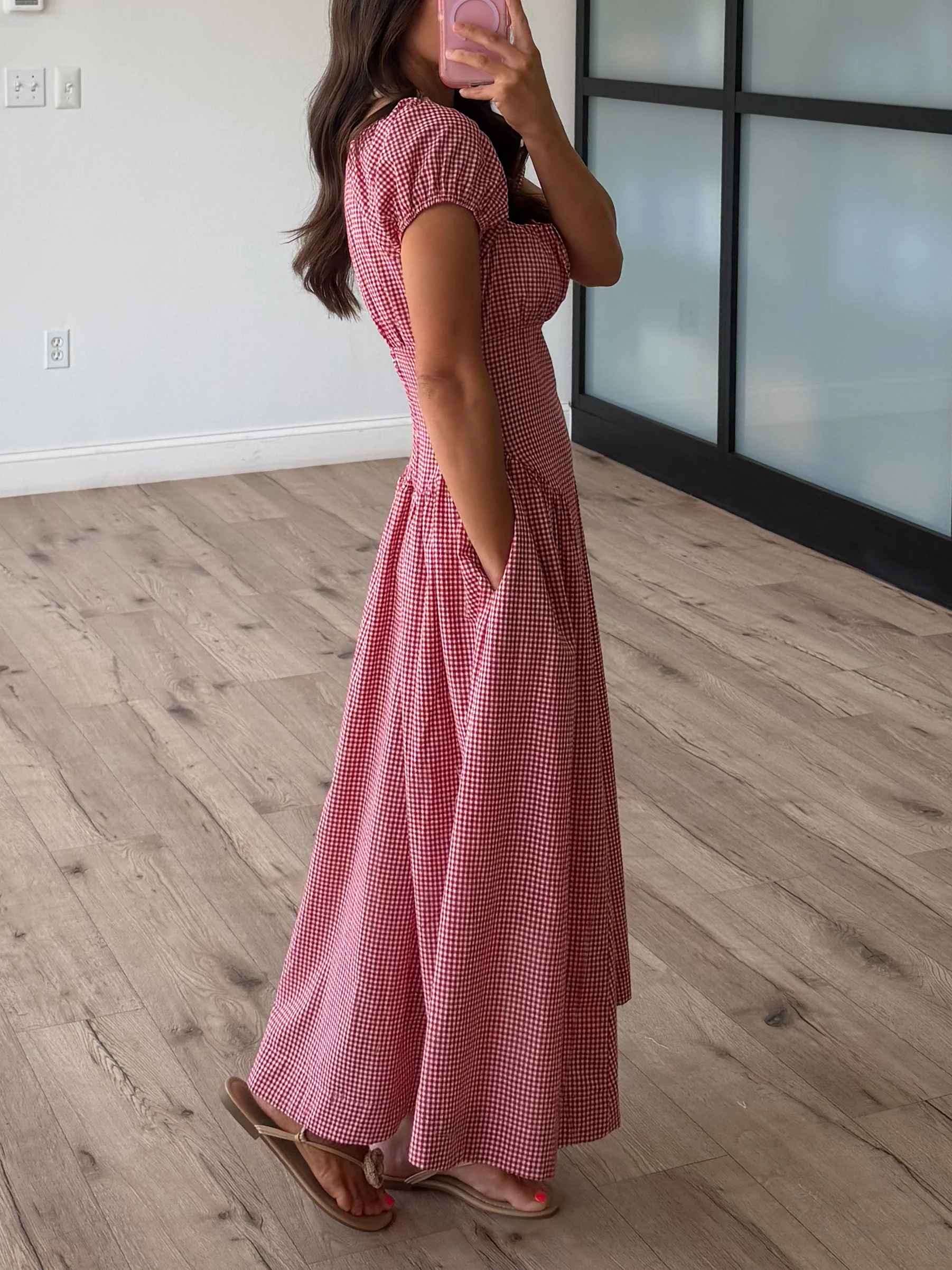 Southern Skies Gingham Dress | Cherry - Image 5